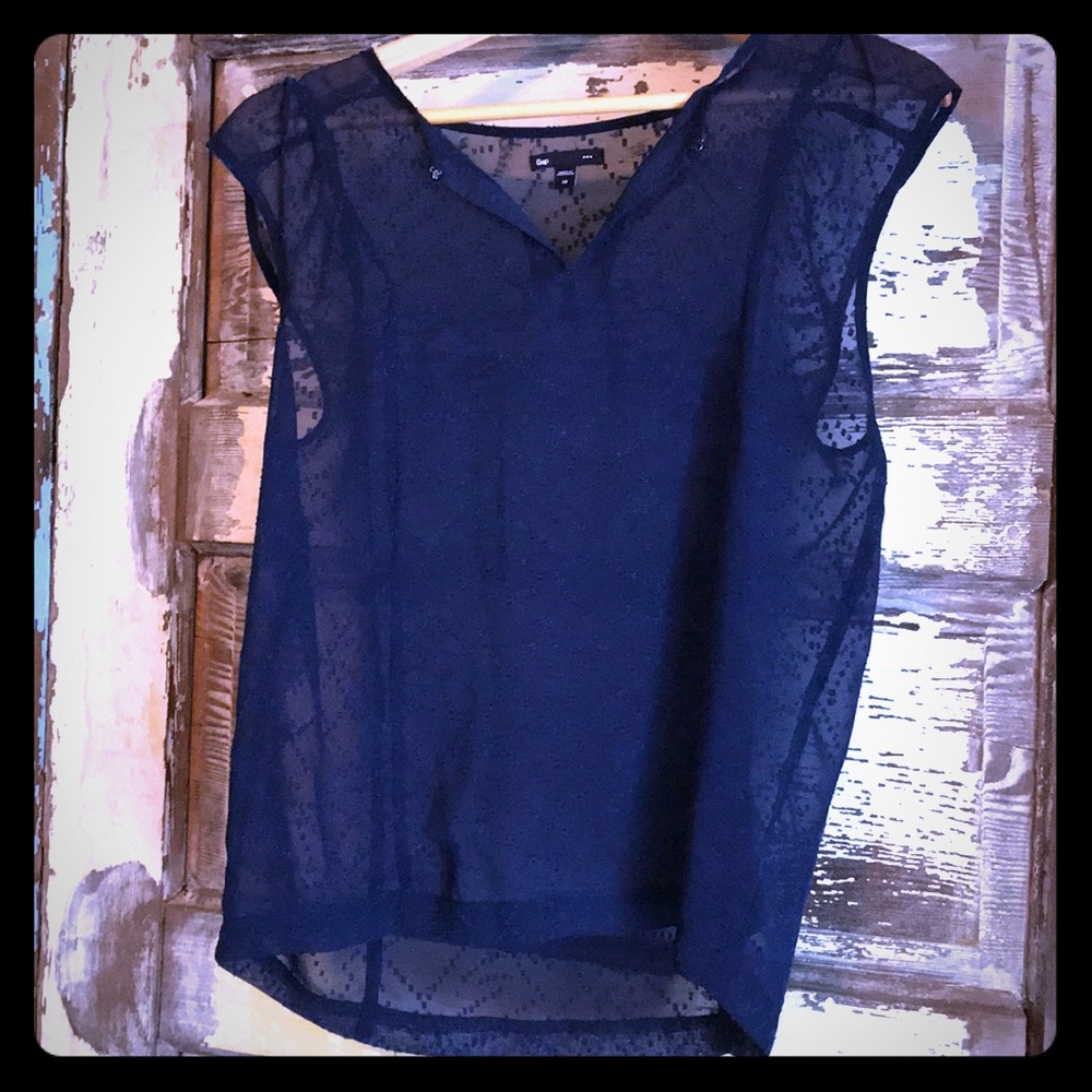 Gap Sheer Navy Blouse